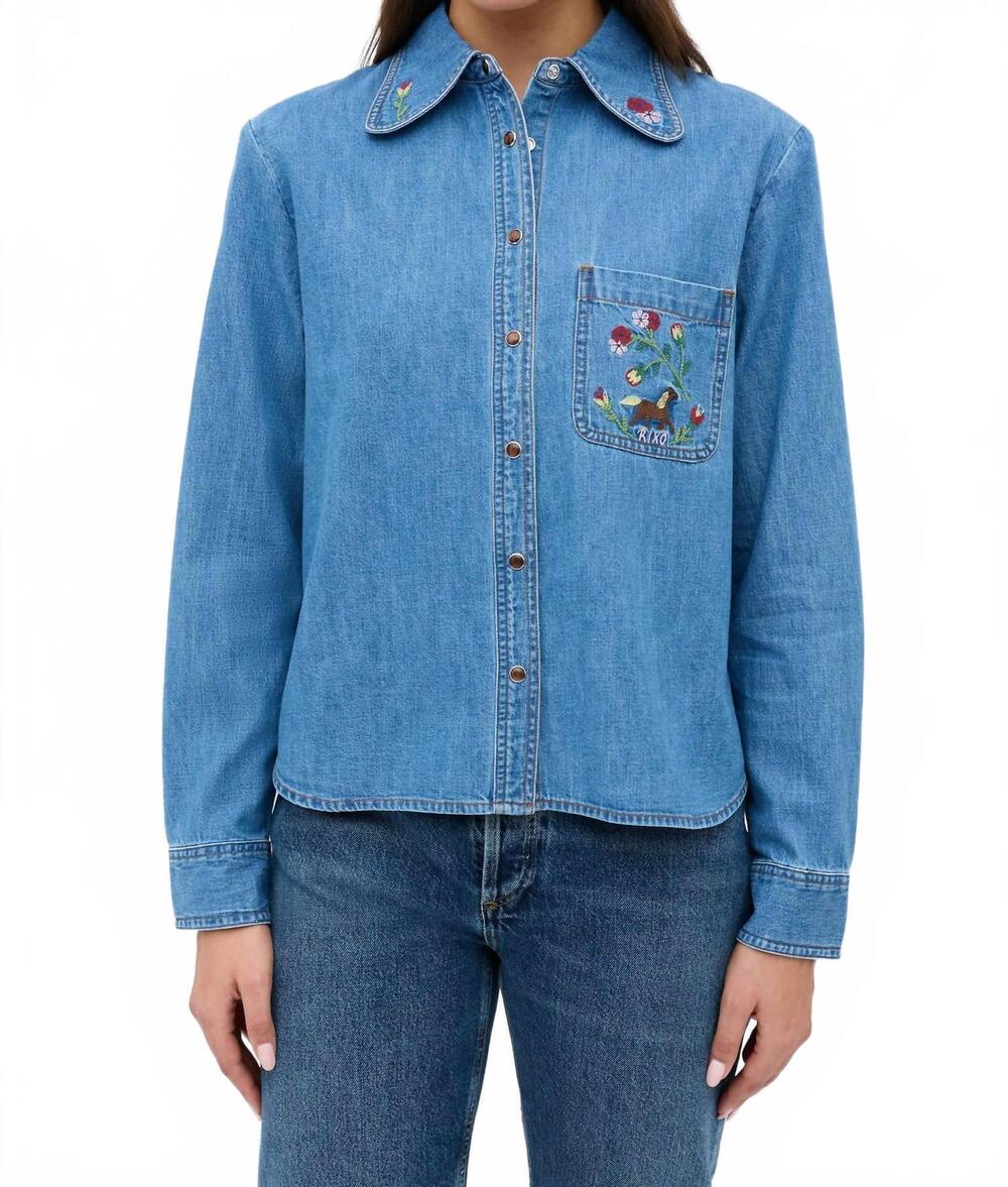 NEW RIXO edaline top in light vintage